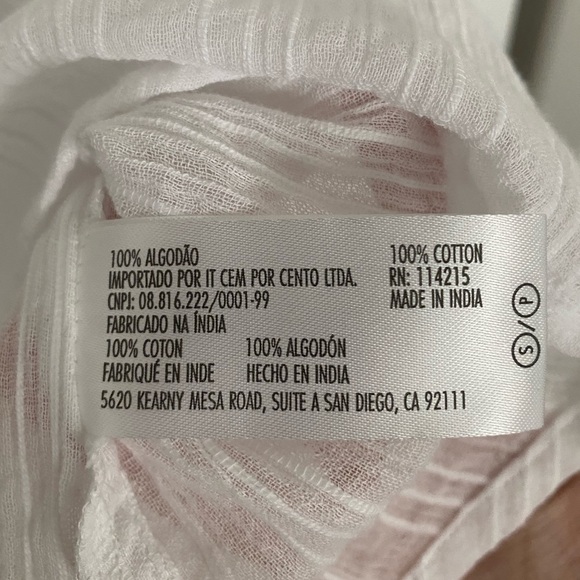 NWT Vix chemise white coverup sz S - Picture 6 of 13